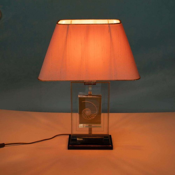 Image 1 of Vintage Giraudon Nautilus tafellamp 70s, hotel chic lamp