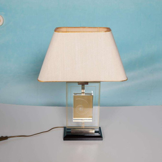 Image 1 of Vintage Giraudon Nautilus tafellamp 70s, hotel chic lamp