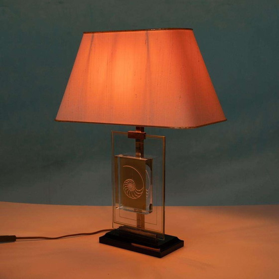 Image 1 of Vintage Giraudon Nautilus tafellamp 70s, hotel chic lamp