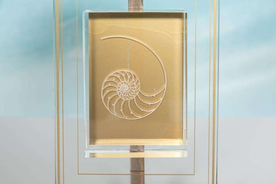 Image 1 of Vintage Giraudon Nautilus tafellamp 70s, hotel chic lamp