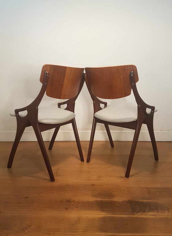 Image 1 of 6x eetkamerstoelen van Arne Hovmand Olsen