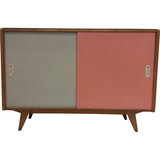 Image 1 of Vintage ladekast met schuifdeuren van Jiroutek voor Interior Prague, Tsjecho-Slowakije 1960