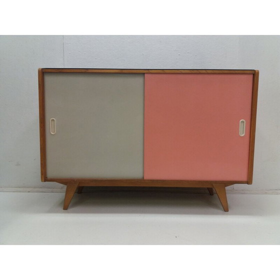Image 1 of Vintage ladekast met schuifdeuren van Jiroutek voor Interior Prague, Tsjecho-Slowakije 1960