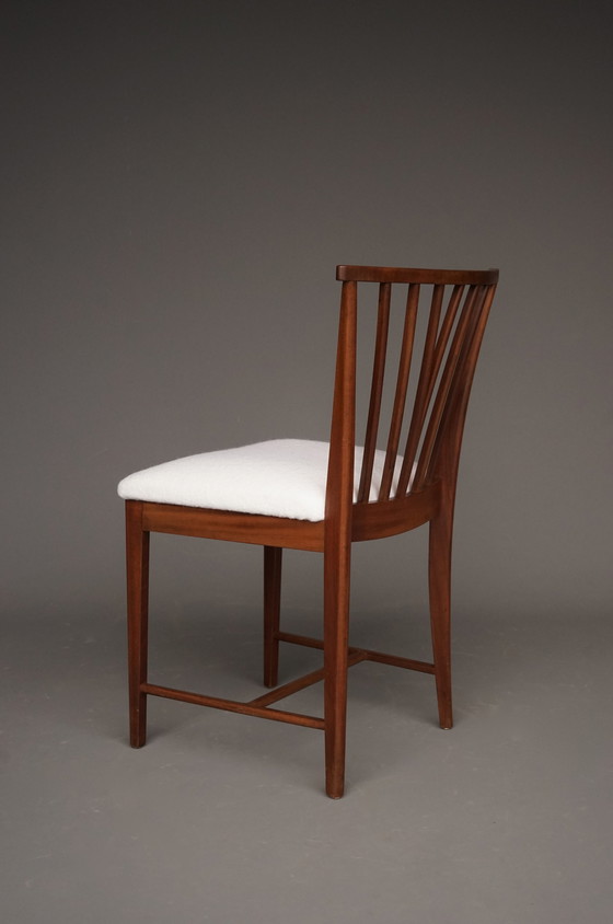 Image 1 of Mahoniehouten eetkamerstoelen van Elmar Berkovich voor Zijlstra, 1950. Set van 6