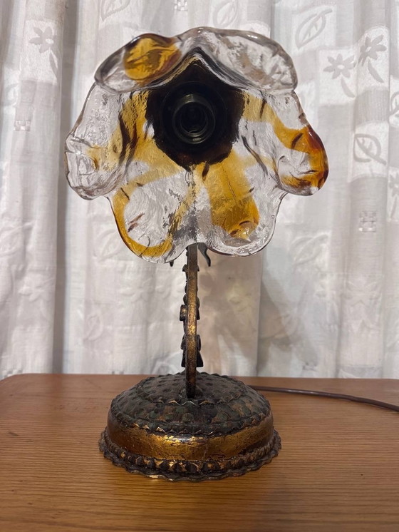 Image 1 of Amber Murano tafellamp Glas Bloem Ontwerp