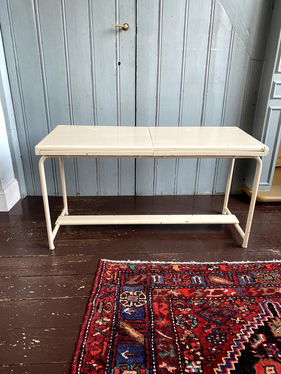 Image 1 of Vintage Schoolbank Met Ingebouwde Krijtborden