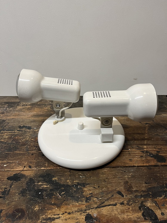 Image 1 of Vintage Witte Vrieland Plafond Lamp Met 2 Spots