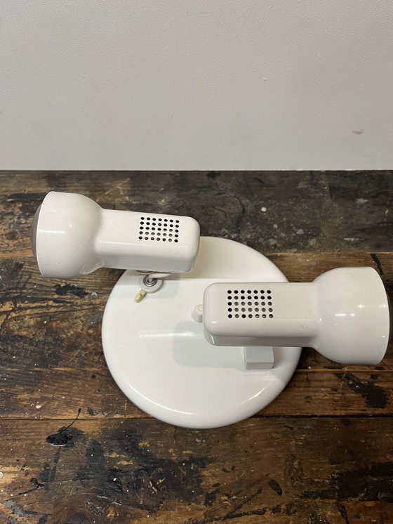 Image 1 of Vintage Witte Vrieland Plafond Lamp Met 2 Spots