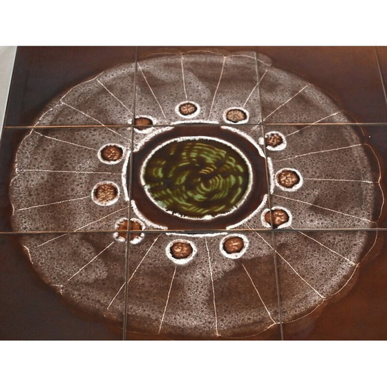 Image 1 of Vintage rechthoekige salontafel in chroom en email, 1970