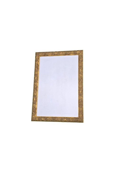 Image 1 of Antieke afgeschuinde spiegel, gouden frame