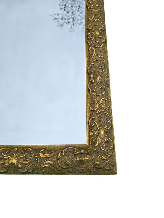 Image 1 of Antieke afgeschuinde spiegel, gouden frame