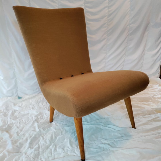 Image 1 of G.J. Van Os fauteuil, jaren '50, opnieuw gestoffeerd