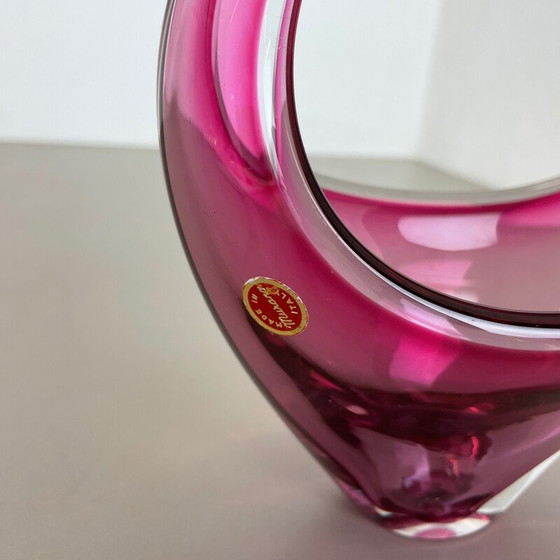 Image 1 of Vintage Murano glazen "Pink" middenstuk, Italië 1970