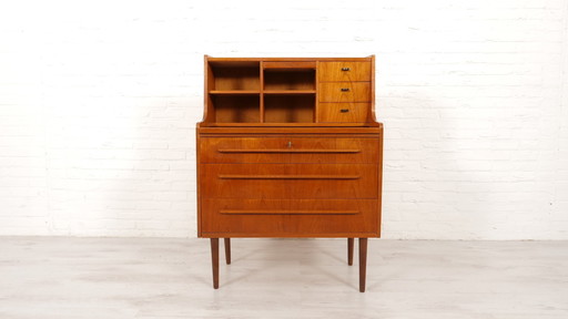 Vintage Secretaire | Deens | Teak | Met Spiegel