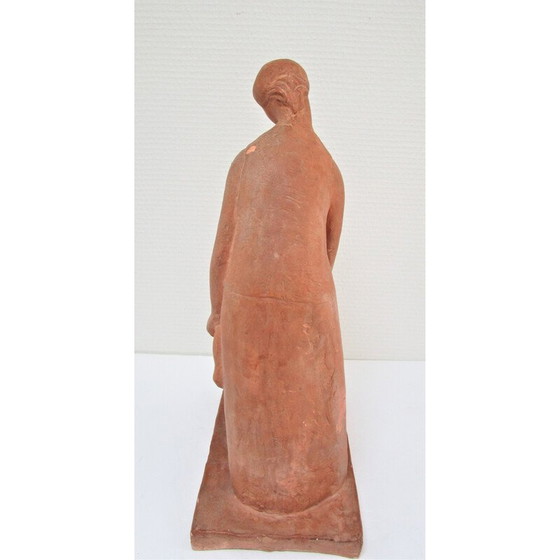 Image 1 of Vrouw en kind in vintage gips met terracotta patina, 1960