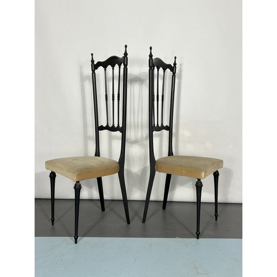 Image 1 of Paar Italiaanse vintage bijzetstoelen van Chiavari, jaren 1950