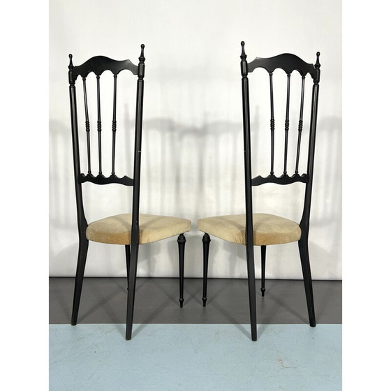 Image 1 of Paar Italiaanse vintage bijzetstoelen van Chiavari, jaren 1950