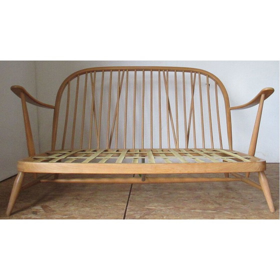 Image 1 of Vintage Ercol beukenhouten gelakte bank 1960