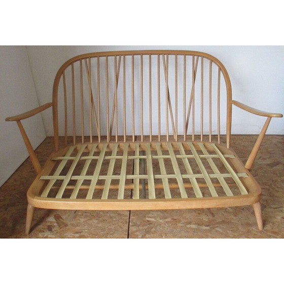 Image 1 of Vintage Ercol beukenhouten gelakte bank 1960