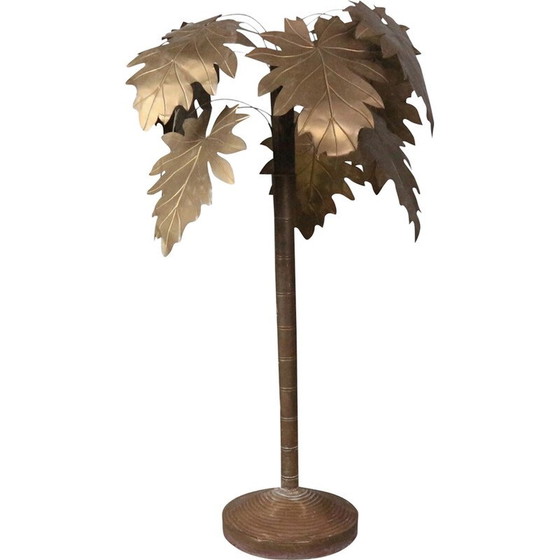 Image 1 of Vintage koperen palm sculptuur voor La Maison Jansen, Frankrijk