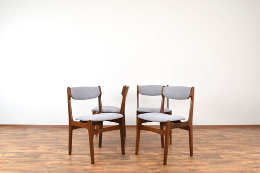 Mid Century Deense Teakhouten Eetkamerstoelen Door Erik Buch, 1960S, Set Van 4