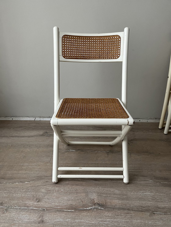 Image 1 of 3x  Vintage Set Folding Webbing Chairs 1980 Italië