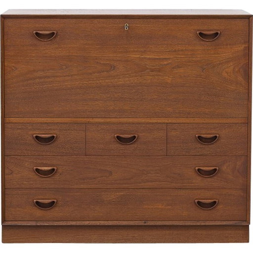 Deense vintage teakhouten secretaire van Peter Hvidt en Orla Mølgaard-Nielsen, jaren 1960