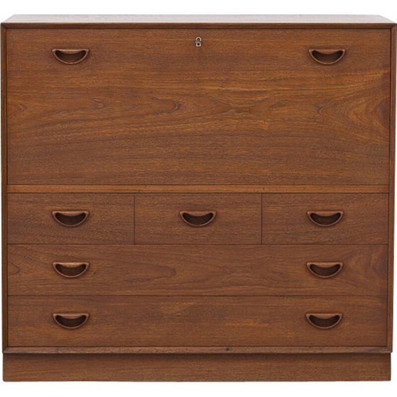 Image 1 of Deense vintage teakhouten secretaire van Peter Hvidt en Orla Mølgaard-Nielsen, jaren 1960