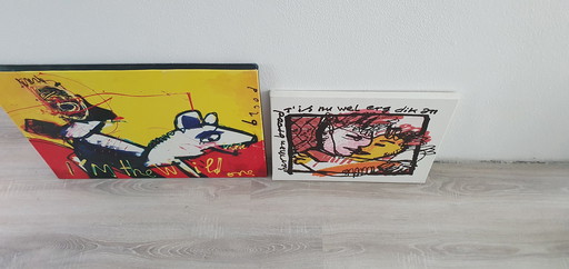 2x Art print Herman Brood Into the Wild & 't is nu wel dik an