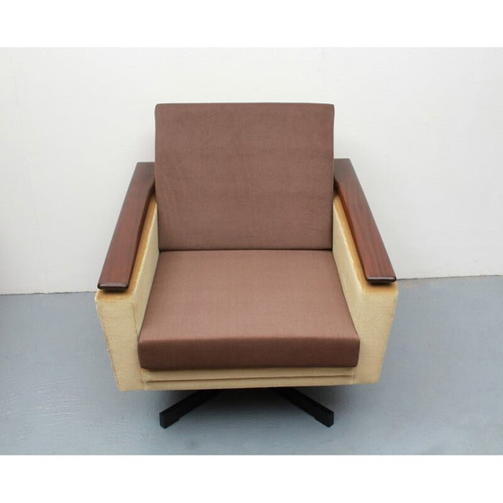 Image 1 of Vintage draaibare clubfauteuil in mohair-velours, jaren 1960