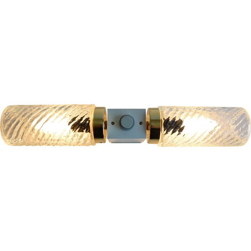 Vintage wandlamp van glas en metaal voor Napako, Tsjecho-Slowakije 1970