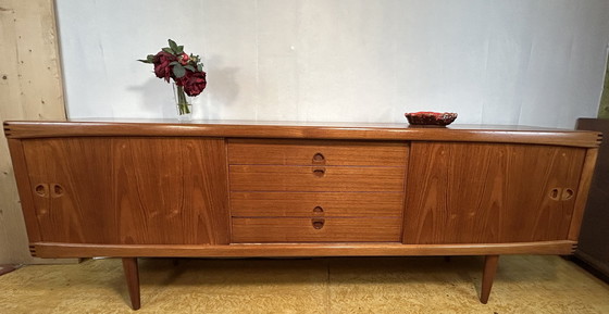 Image 1 of Prachtig Deens Mid Century Retro Vintage Teak Dressoir Van Bramin - Ontworpen Door H.W. Klein 1960S