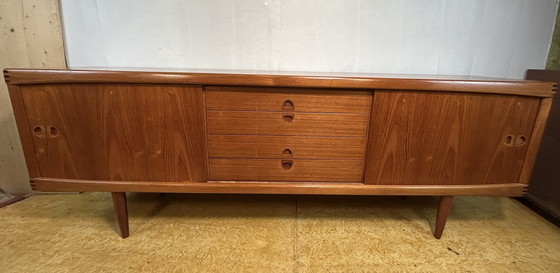 Image 1 of Prachtig Deens Mid Century Retro Vintage Teak Dressoir Van Bramin - Ontworpen Door H.W. Klein 1960S