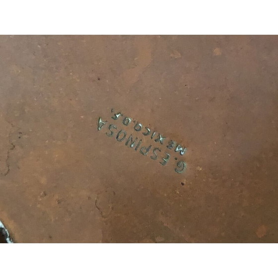 Image 1 of Koperen en parelmoeren "vissen" kom door G. Espinosa, Mexico 1960