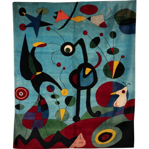 Vintage "Le Jardin" vloerkleed in Merino wol van Joan Miró, 1925