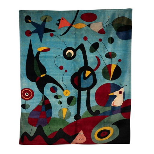 Vintage "Le Jardin" vloerkleed in Merino wol van Joan Miró, 1925