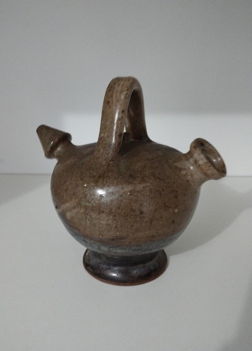  Kan, kruik, pot, gargoulette, Chevrette, steengoed - Keramiek - Antiek - Handgemaakt