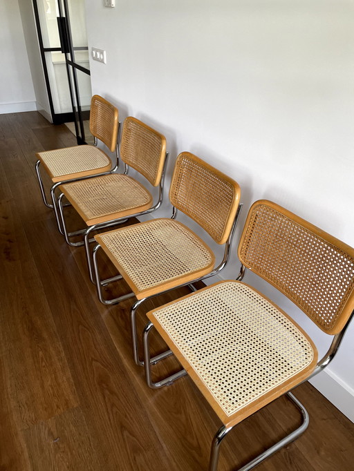 4x Vintage eetkamerstoelen