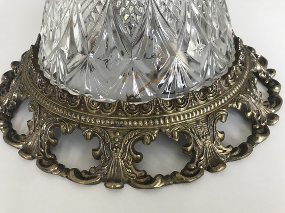 Image 1 of Plafonnière Hollywood Regency Messing Kristal - Made In Spain