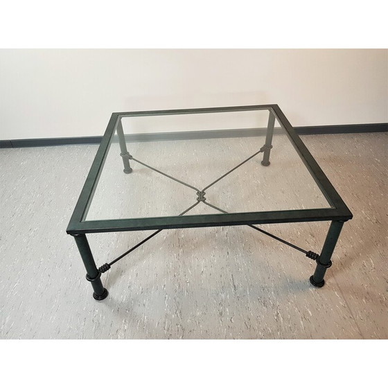 Image 1 of Vintage salontafel van glas en ijzer, Italië 1970