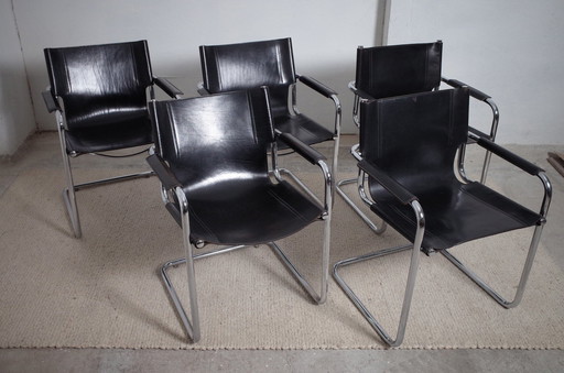 1 van 5 Matteo Grassi leren stoelen MG5 leer