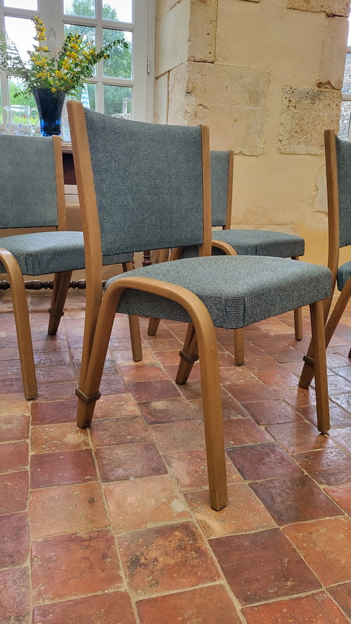 4 Bow-Wood Stoelen 1950'S Steiner Editie