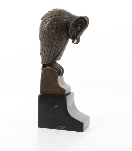 Minerva uil art deco bronzen beeld