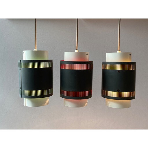 Set van 3 vintage hanglampen, Denemarken 1960