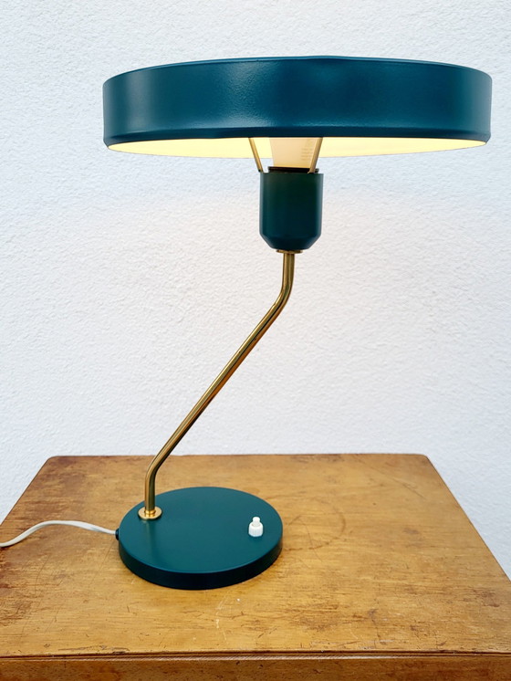 Image 1 of Vintage Louis Kalff Bureaulamp, Model Romeo, Jaren1960, Groen, Nederland