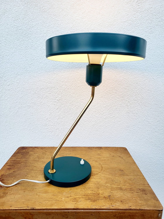 Image 1 of Vintage Louis Kalff Bureaulamp, Model Romeo, Jaren1960, Groen, Nederland