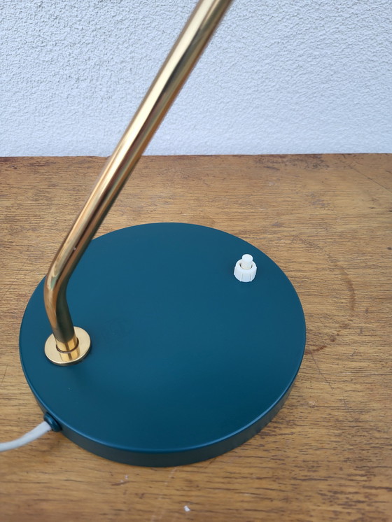 Image 1 of Vintage Louis Kalff Bureaulamp, Model Romeo, Jaren1960, Groen, Nederland