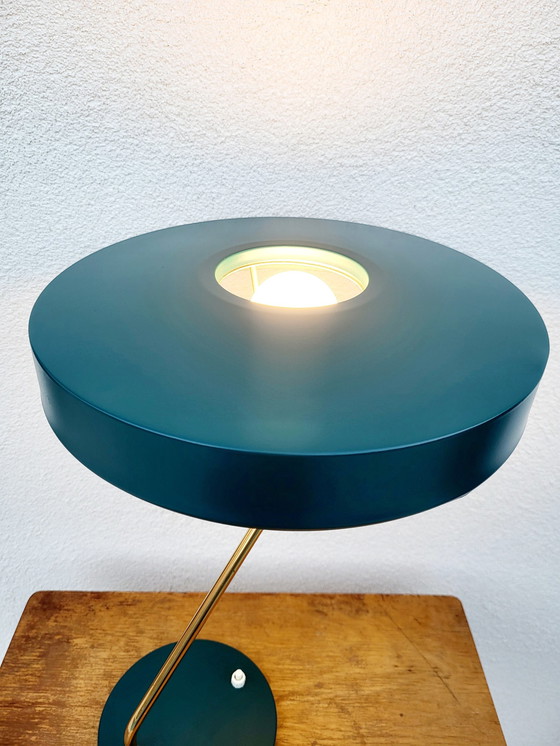 Image 1 of Vintage Louis Kalff Bureaulamp, Model Romeo, Jaren1960, Groen, Nederland