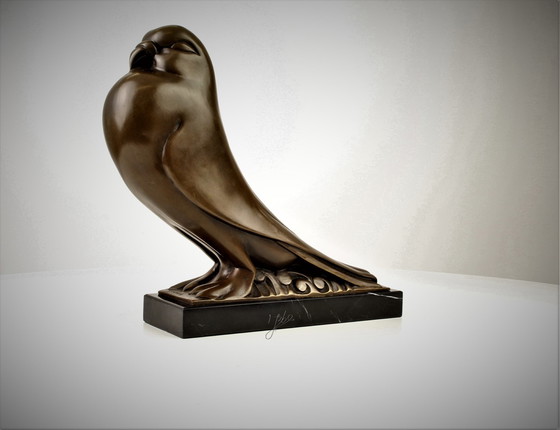 Image 1 of Bronzen Art Deco Altorf Duifbeeld