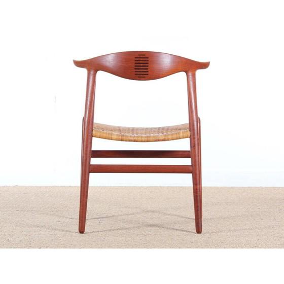 Image 1 of Vintage scandinavische koehoornstoel in teak van Hans J. Wegner - jaren 1960